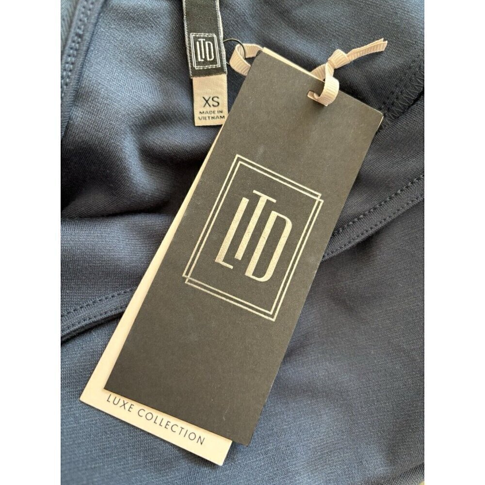 Nwt The Limited Luxe Collection Size Xs Blue Top Cap Sleeve Back Zip — image 5 of 6